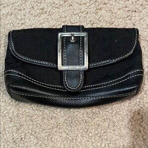 New York & Company Black Wristlet with Silver Accent